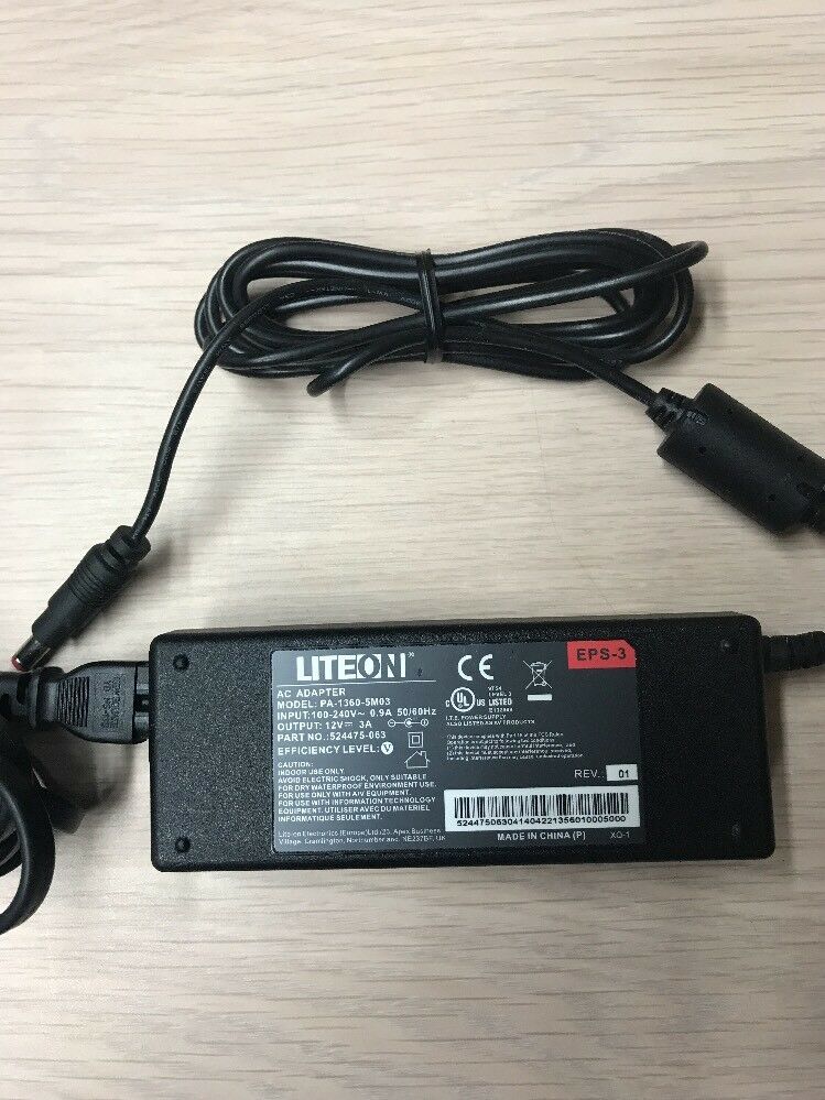 *Brand NEW* Liteon PA-1360-5M03 12V 3A AC Power Supply Adapter Charger